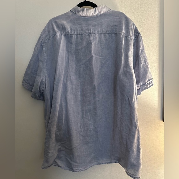Perry Ellis linen light blue men’s shirt size 3x - Picture 3 of 3